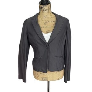 Boutique Grey Stretchy Lined Jacket/Blazer Charcoal Size Medium